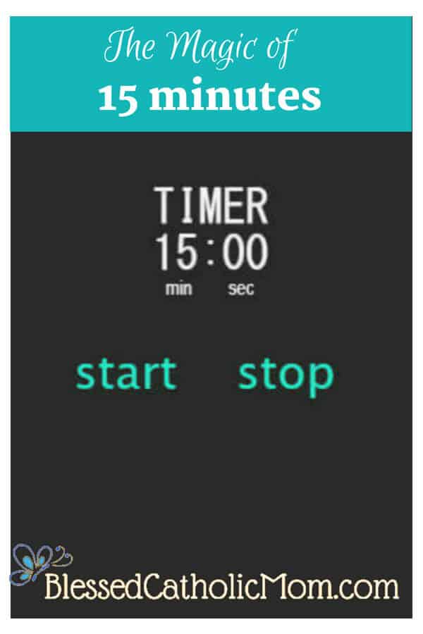 Image of a timer set for 15 minutes.
