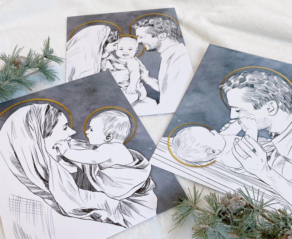 Images from the Holy Family Collection from Just Love Prints.