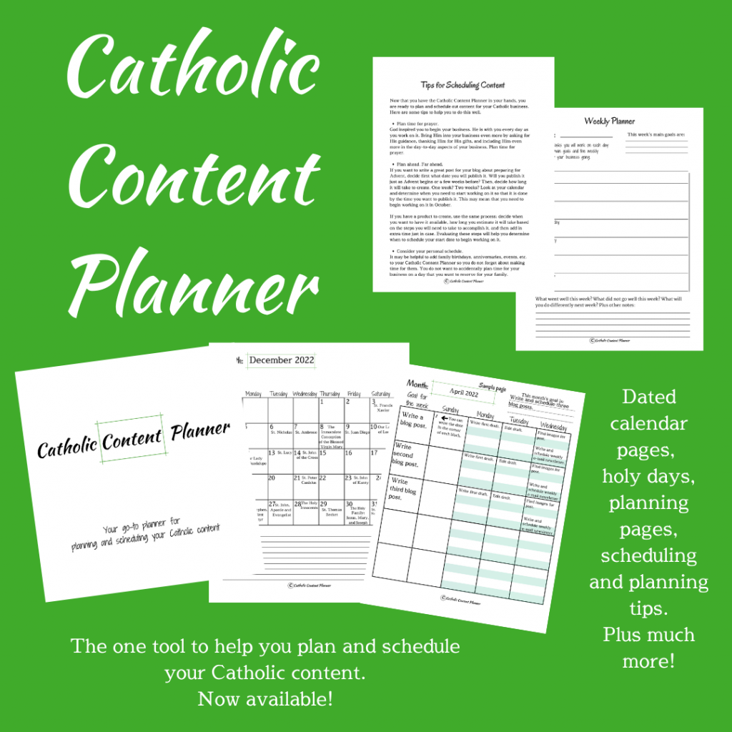 Image of a mock up for the Catholic Content Planner.