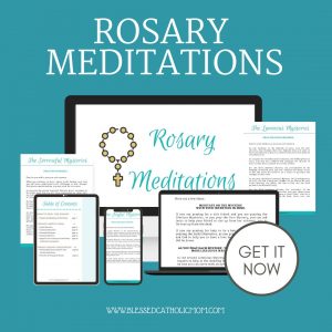 Image of a mock-up of some pages of Rosary Meditations
