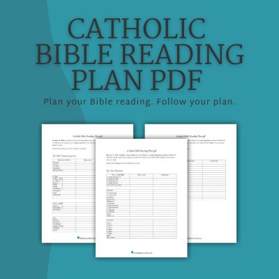 Image of the Catholic Bible Reading Plan pdf mockup form Blessed Catholic mom.