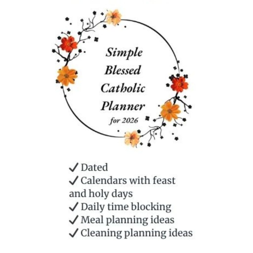 Simple Blessed Catholic Planner 2026 features.